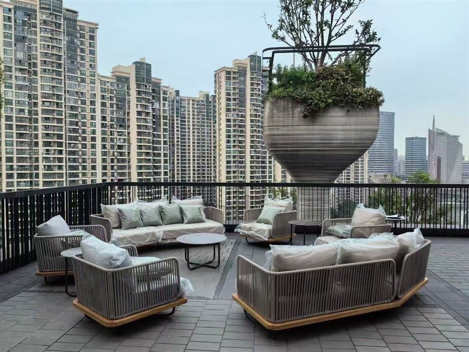 Aluminum Frame Rattan Patio Set