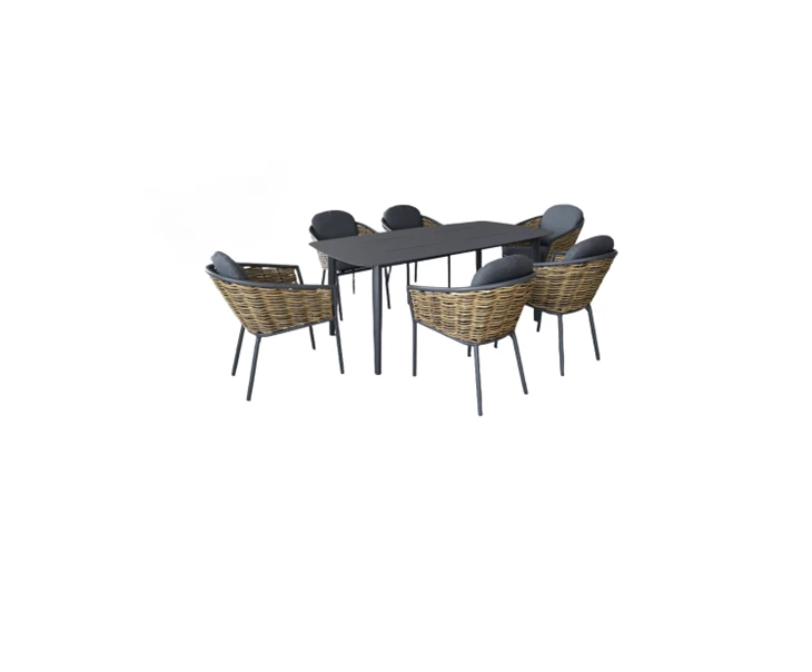 Rattan Dining Table With 6 Chair